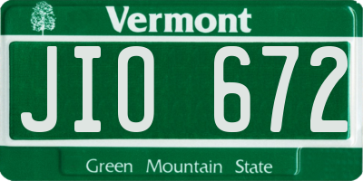 VT license plate JIO672