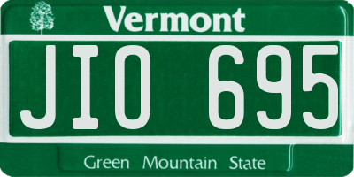 VT license plate JIO695