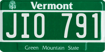 VT license plate JIO791