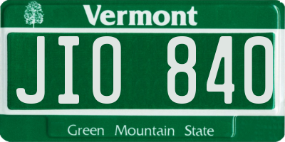VT license plate JIO840