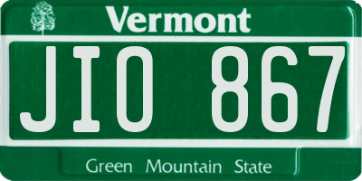 VT license plate JIO867