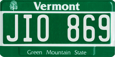 VT license plate JIO869