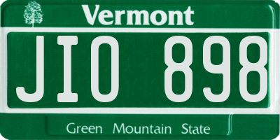 VT license plate JIO898