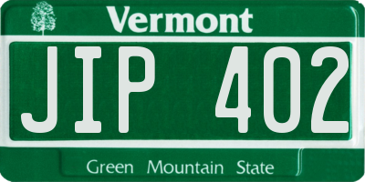 VT license plate JIP402