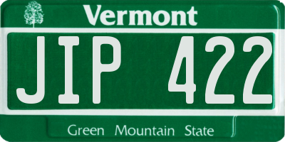 VT license plate JIP422