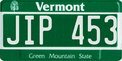 VT license plate JIP453