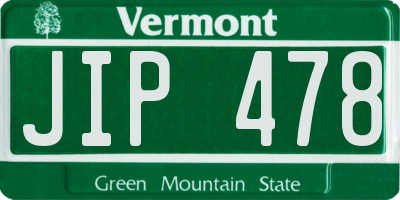 VT license plate JIP478