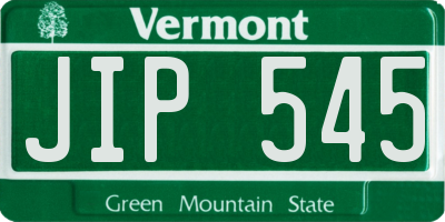 VT license plate JIP545