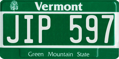 VT license plate JIP597