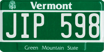 VT license plate JIP598