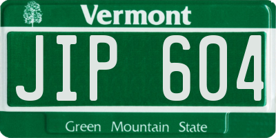 VT license plate JIP604