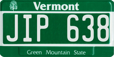 VT license plate JIP638