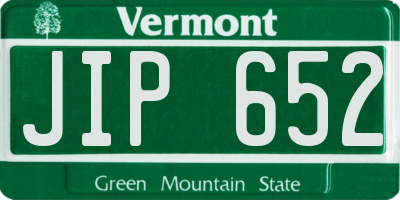 VT license plate JIP652