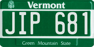 VT license plate JIP681