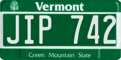 VT license plate JIP742