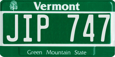 VT license plate JIP747