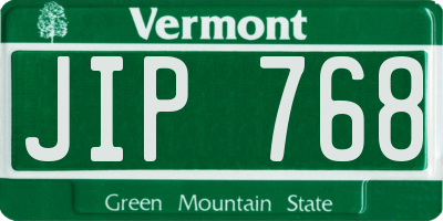 VT license plate JIP768