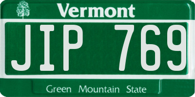 VT license plate JIP769