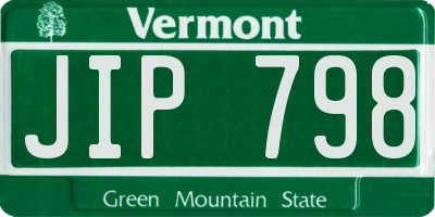 VT license plate JIP798