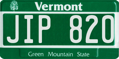 VT license plate JIP820