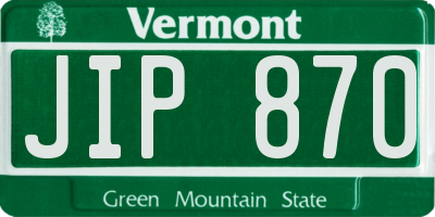 VT license plate JIP870