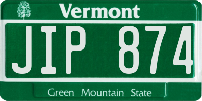 VT license plate JIP874