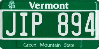 VT license plate JIP894