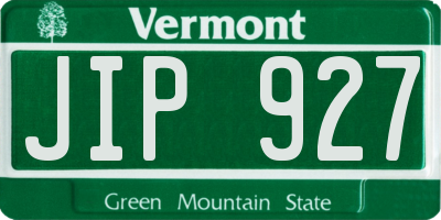VT license plate JIP927