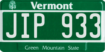 VT license plate JIP933