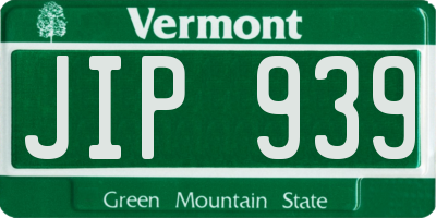 VT license plate JIP939