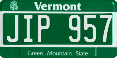 VT license plate JIP957