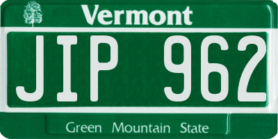 VT license plate JIP962