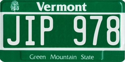 VT license plate JIP978