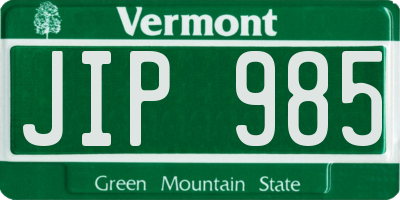 VT license plate JIP985