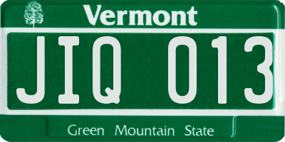 VT license plate JIQ013