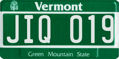 VT license plate JIQ019