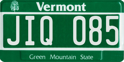 VT license plate JIQ085