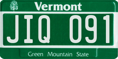 VT license plate JIQ091