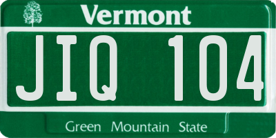 VT license plate JIQ104