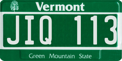 VT license plate JIQ113