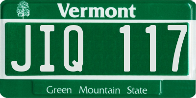 VT license plate JIQ117