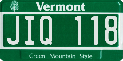 VT license plate JIQ118