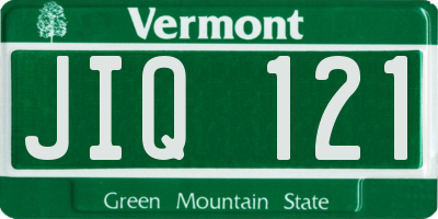VT license plate JIQ121