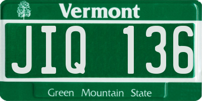 VT license plate JIQ136