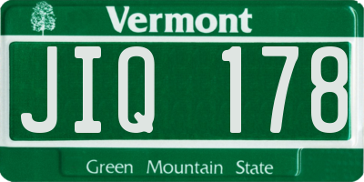 VT license plate JIQ178