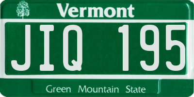 VT license plate JIQ195