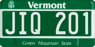 VT license plate JIQ201