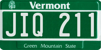 VT license plate JIQ211