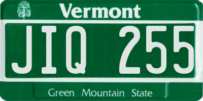 VT license plate JIQ255