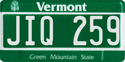 VT license plate JIQ259